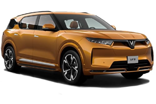 فينفاست VF9 برتقالي غروب الشمس