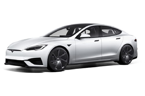 تيسلا موديل إس أبيض لؤلؤي