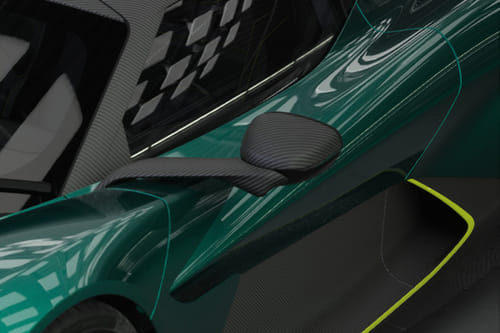 أستون مارتن فالهالا Drivers Side Mirror Front Angle