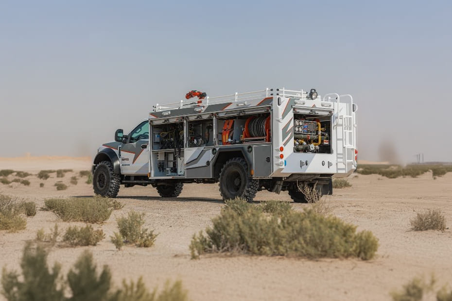 Rear Cross Side View of فورد سوبر ديوتي شاسيه كاب