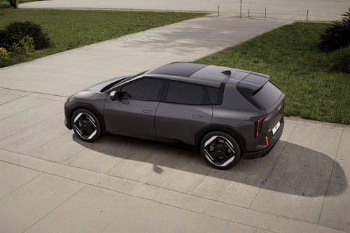 Rear Cross Side View of KIA EV4