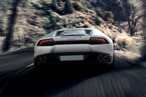 Full Rear View of Lamborghini Huracan