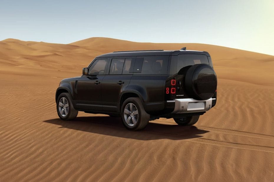 Rear Cross Side View of Land Rover Defender