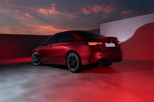 Rear Cross Side View of Mercedes-Benz A-Class Sedan