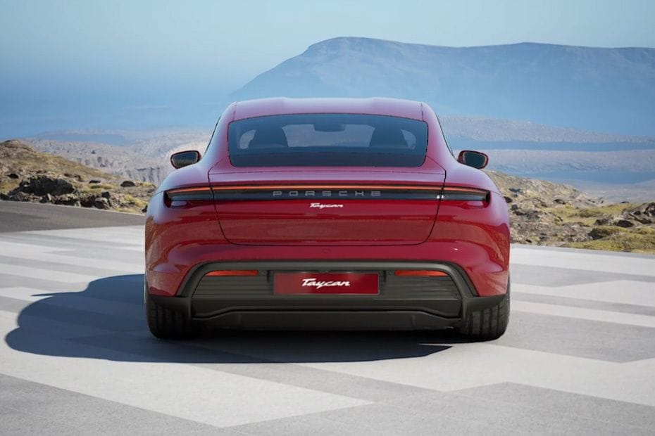 Full Rear View of Porsche Taycan