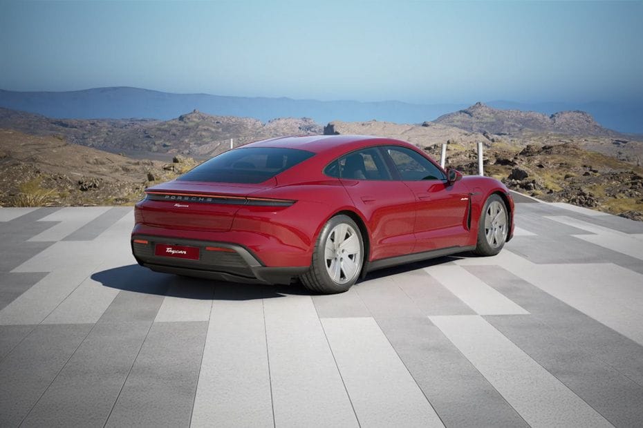 Taycan Rear angle view