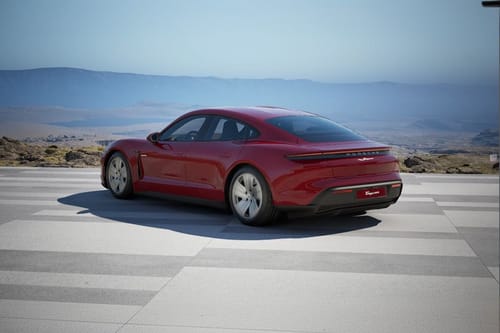 Rear Cross Side View of بورش تايكان