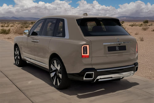 Rear Cross Side View of Rolls Royce Cullinan