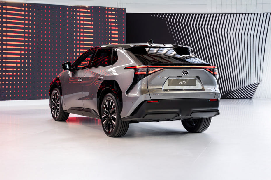 Rear Medium View of Toyota bZ4X in Saudi Arabia