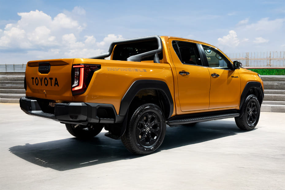 Hilux Hybrid Rear angle view in Saudi Arabia