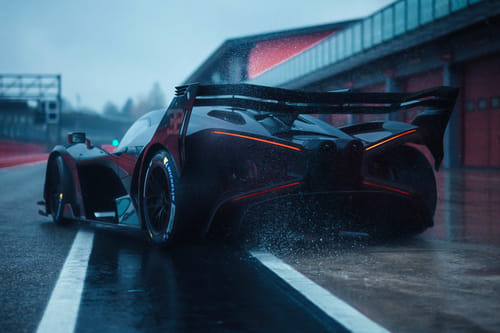 Rear Cross Side View of Bugatti Bolide