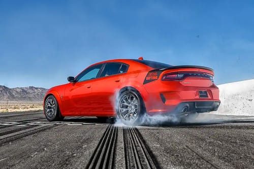 Rear Cross Side View of Dodge Charger