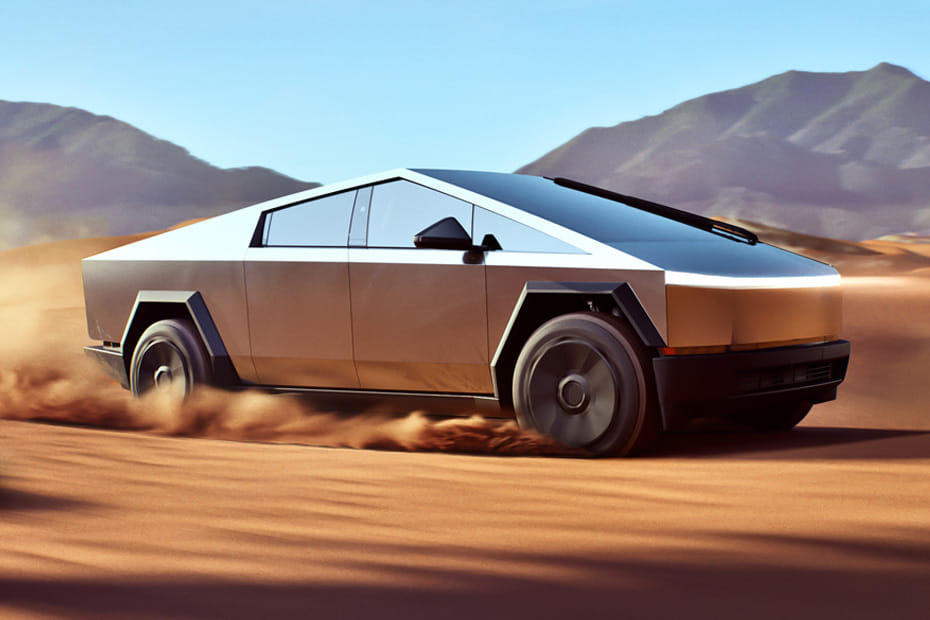 Tesla Cybertruck Front Cross Side View