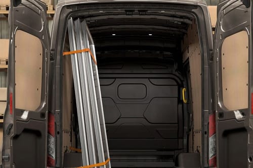 Storage Closer View of Ford Transit Van