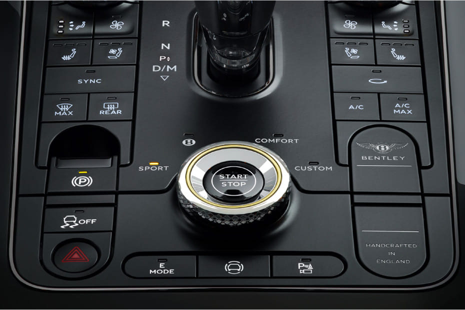 Center Controls of Bentley Continental GT