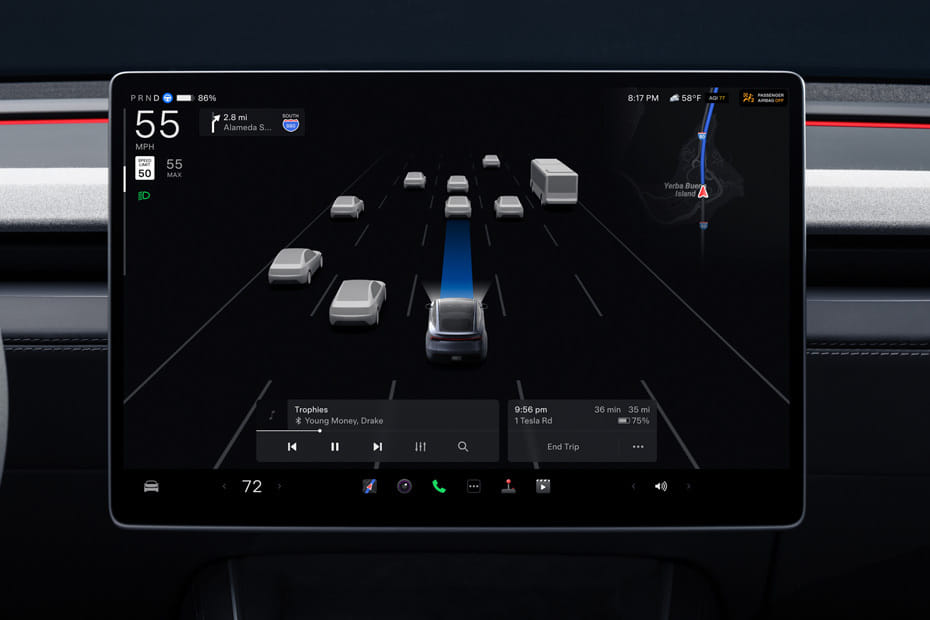 Model Y touch screen