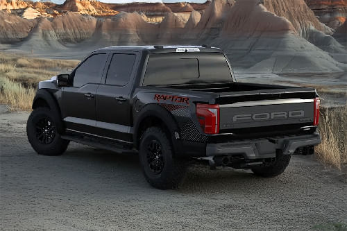 Rear Cross Side View of Ford F 150 Raptor 