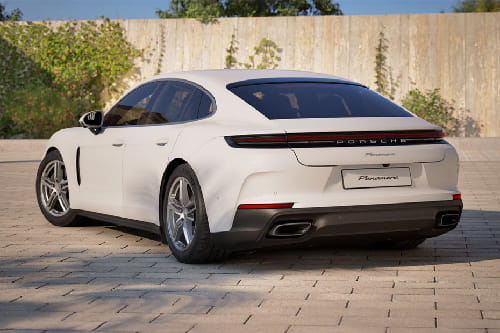 Rear Cross Side View of Porsche Panamera
