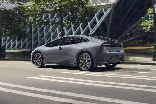 Rear Cross Side View of Toyota Prius